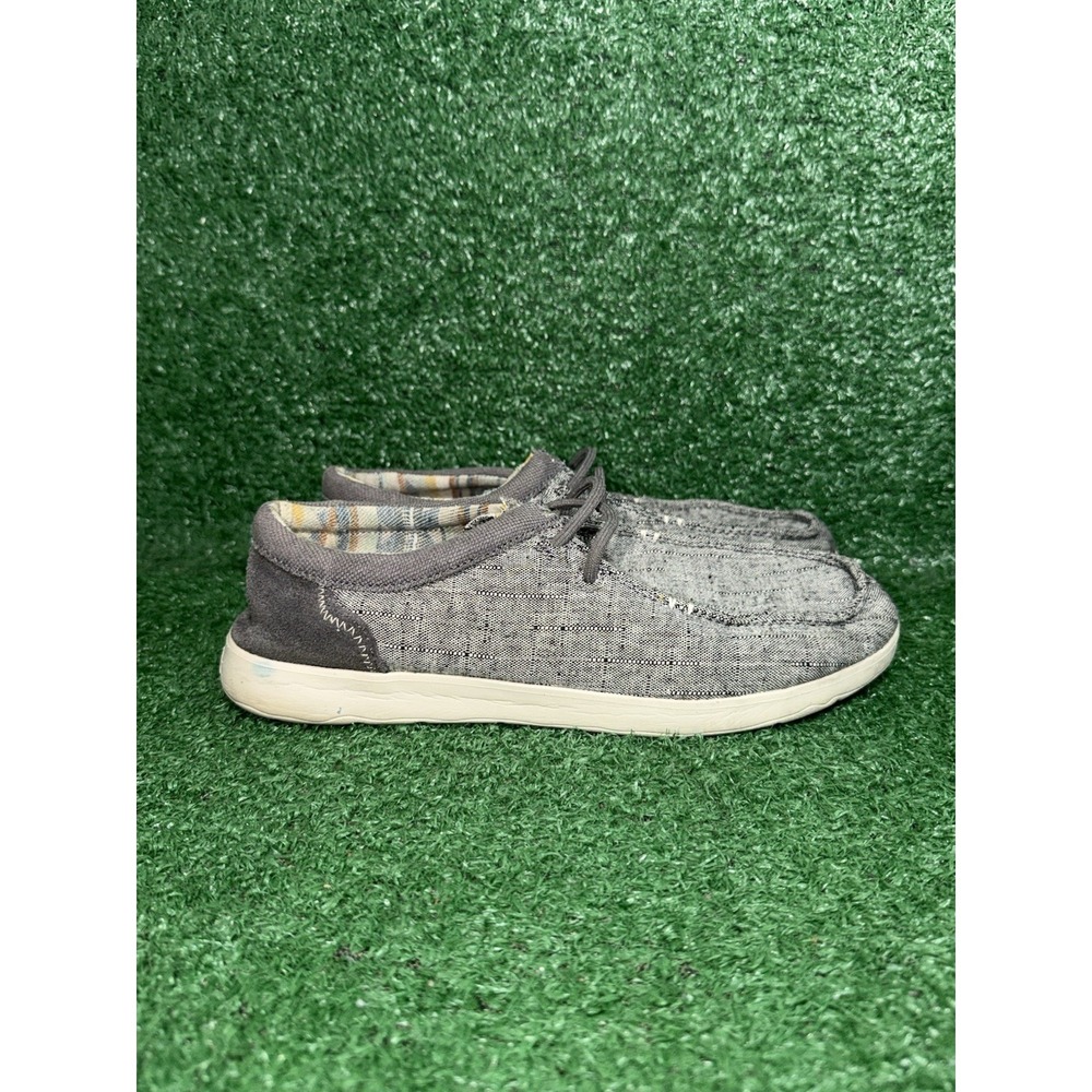 Sanuk Shaka Lite SL Slip On Shoes Grey Comfort Loafer Hemp Sneakers Women Size 8